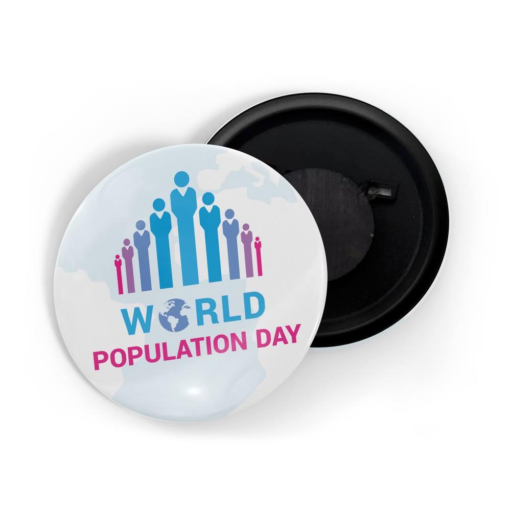 dhcrafts Fridge Magnet White World Population Day Glossy Finish Design Pack of 1